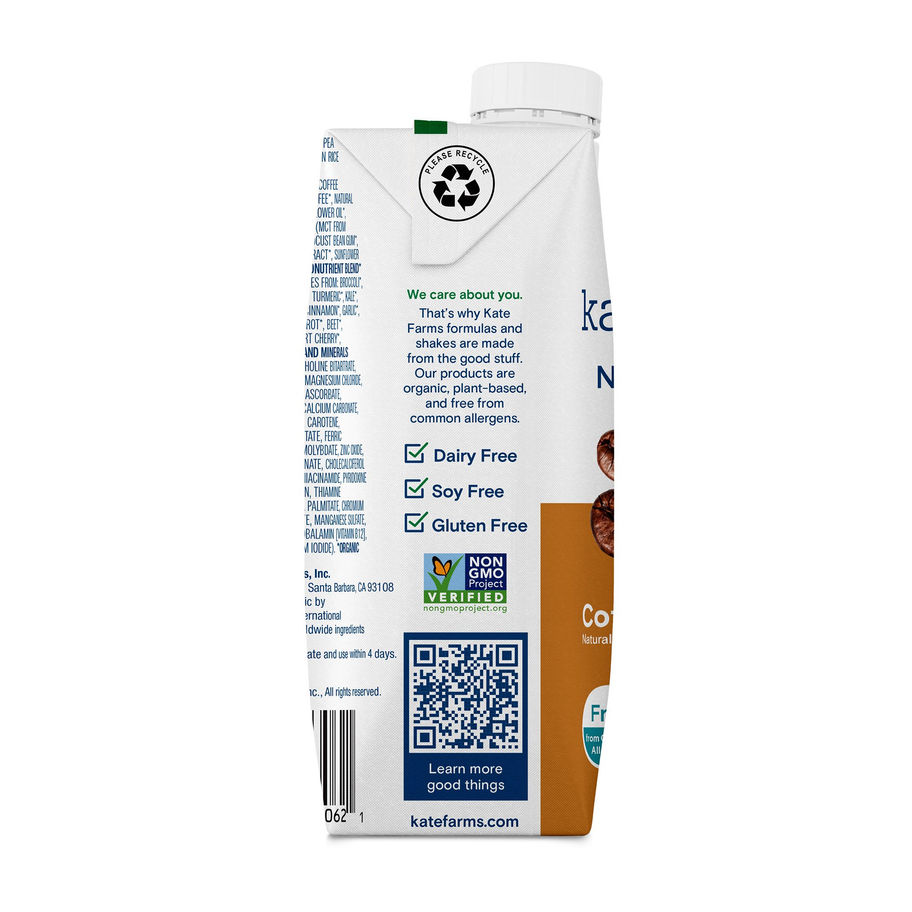 Kate Farms® Nutrition Shake, Coffee Flavor, 11-ounce carton - MCK-1170428_side.jpg