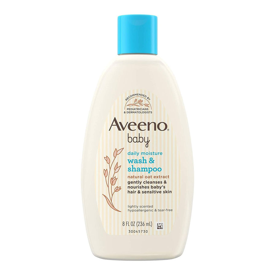 Aveeno® Baby Daily Moisture Wash and Shampoo, Lightly Scented, 8-ounce Bottle - MCK-1228800_front.jpg