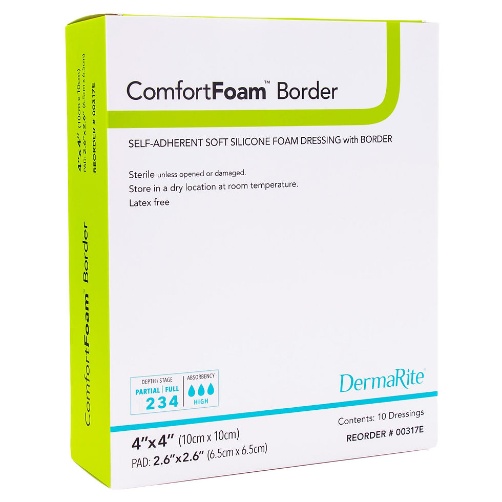 ComfortFoam™ Border Silicone Foam Dressing, 4 x 4 Inch - MCK-835617_pkgleft.jpg