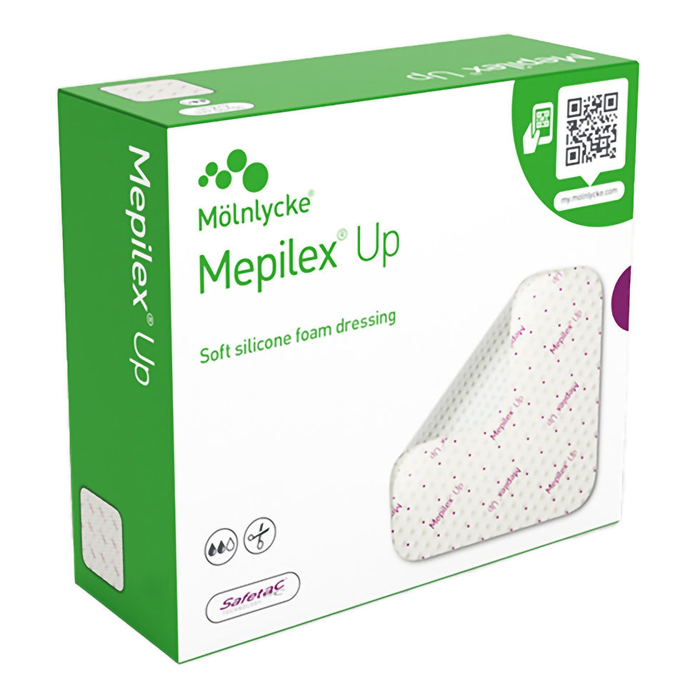 Foam Dressing Mepilex® Up 8 X 8 Inch Without Border Without Film Backing Silicone Adhesive Square Sterile - MCK-1226032_pkgleft.jpg