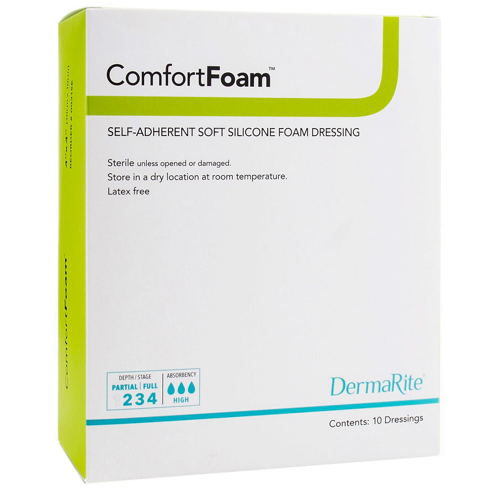 ComfortFoam™ Silicone Adhesive without Border Silicone Foam Dressing, 3 x 3 Inch - MCK-942997_pkgleft.jpg