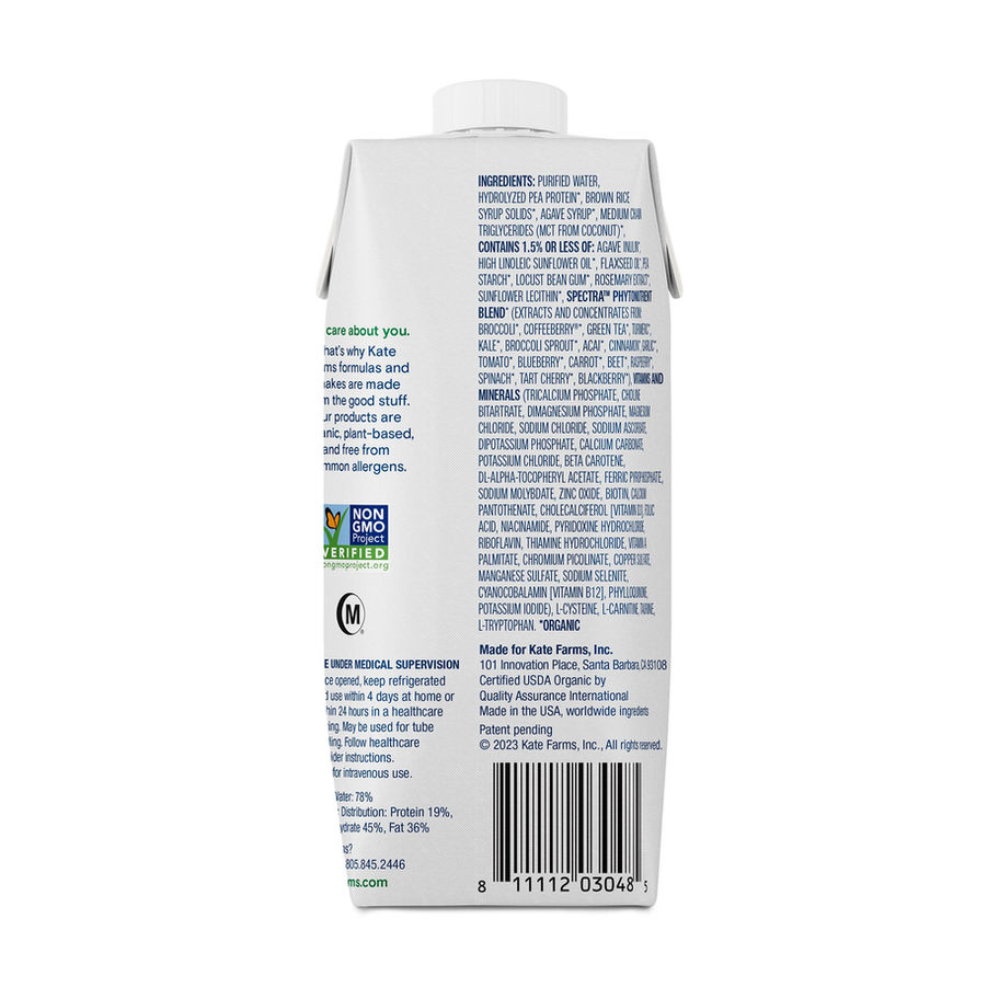 Kate Farms® Peptide 1.0 Sole-Source Nutrition Formula, 11-ounce carton - MCK-1184935_back.jpg
