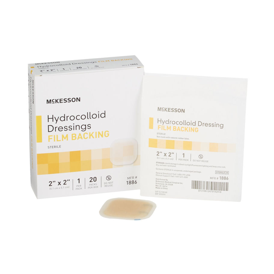 McKesson Hydrocolloid Dressing, 2 x 2 Inch - MCK-882991_ppkgleft.jpg