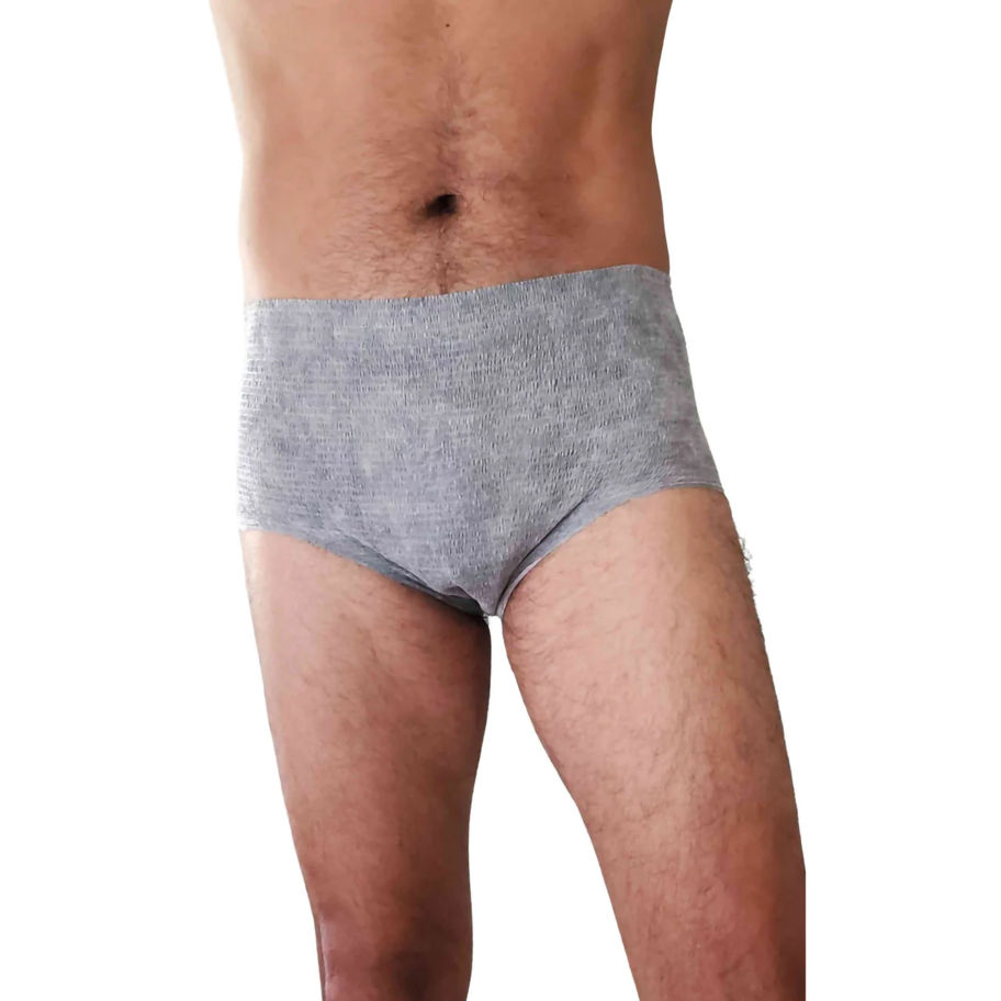 Nexwear Men's Pull-On Absorbent Underwear, Large, Gray - MCK-1260915_front.jpg