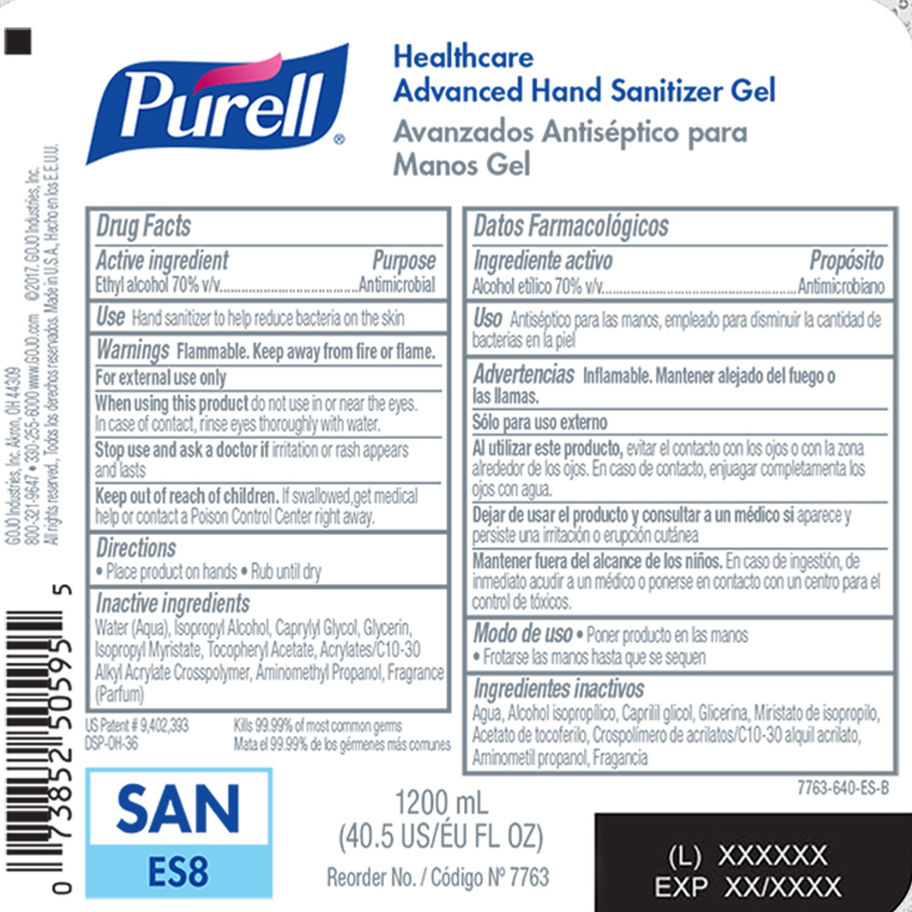 Purell® Healthcare Advanced Hand Sanitizer Gel Refill for ES8 Dispenser, 1200 mL - MCK-1087442_df.jpg