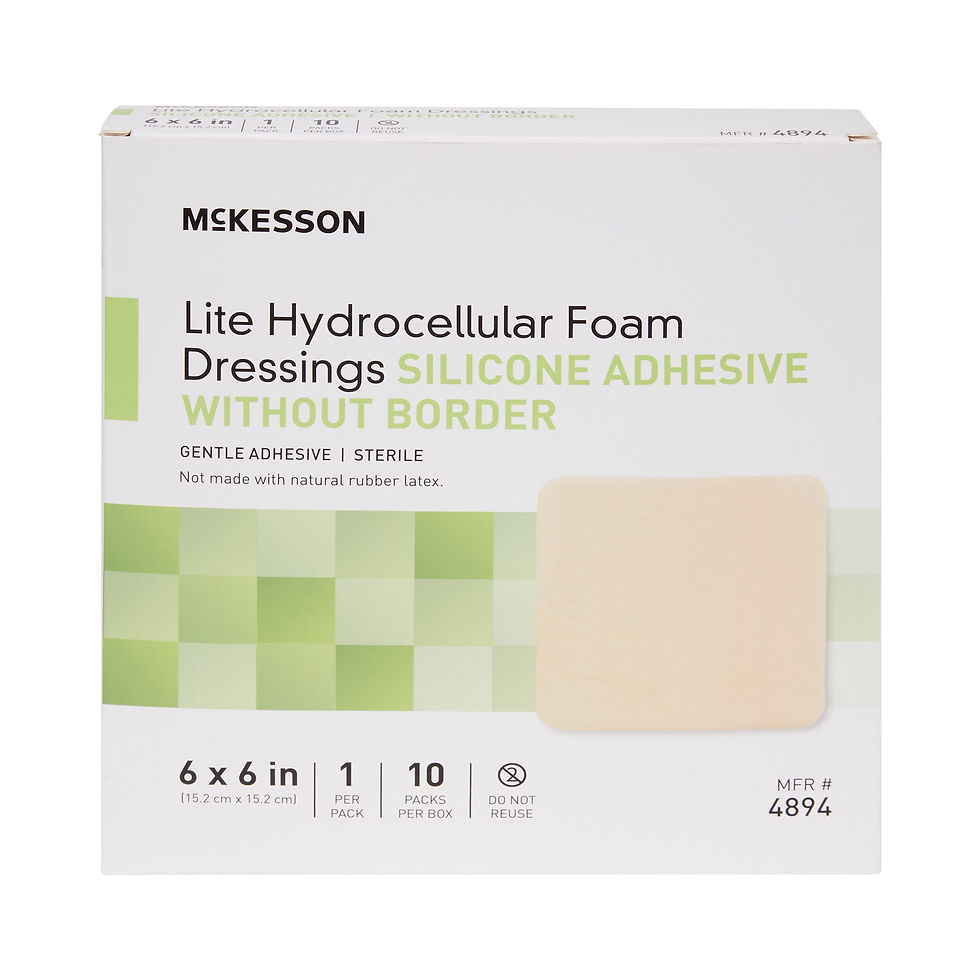 McKesson Lite Hydrocellular Foam Dressing w/ Silicone Adhesive w/o Border, 6 x 6 - MCK-1083094_pkgfront.jpg