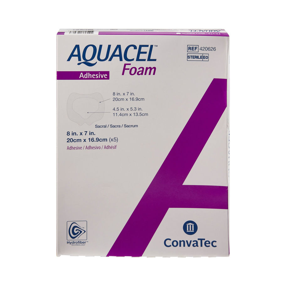 Aquacel® Silicone Adhesive with Border Silicone Foam Dressing, 7 x 8 Inch - MCK-802599_pkgfront.jpg