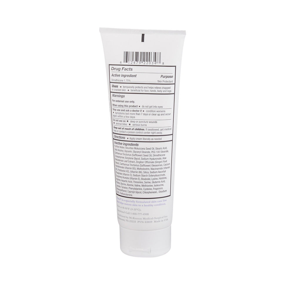 McKesson Thera® Moisturizing Body Cream, 4-ounce Tube - MCK-1049762_facts.jpg