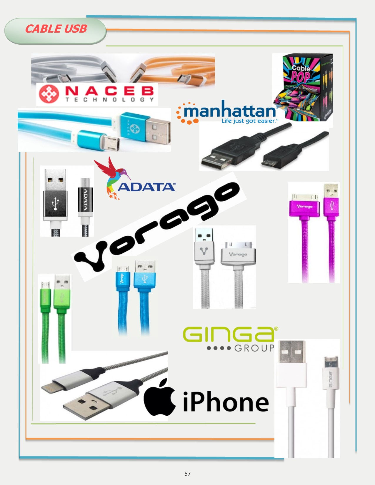 CABLE USB P/IPHONE Y ANDROID