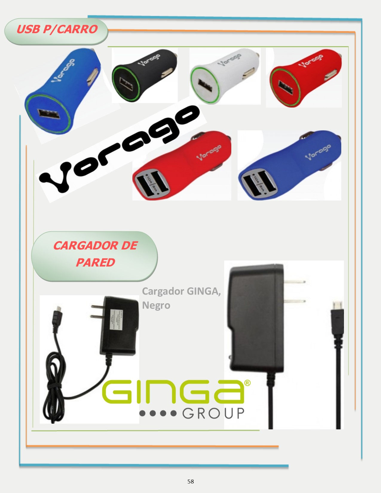GARGADOR P/CARRO Y CARGADOR DE PARED