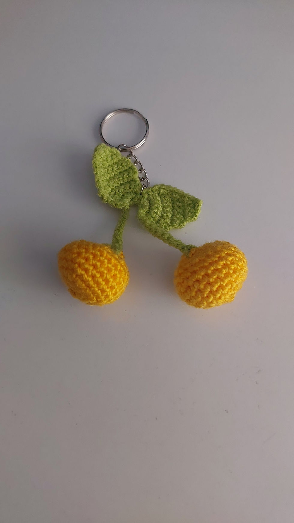 Amigurumi Kiraz Anahtarlık (Sarı-Açık Yeşil)