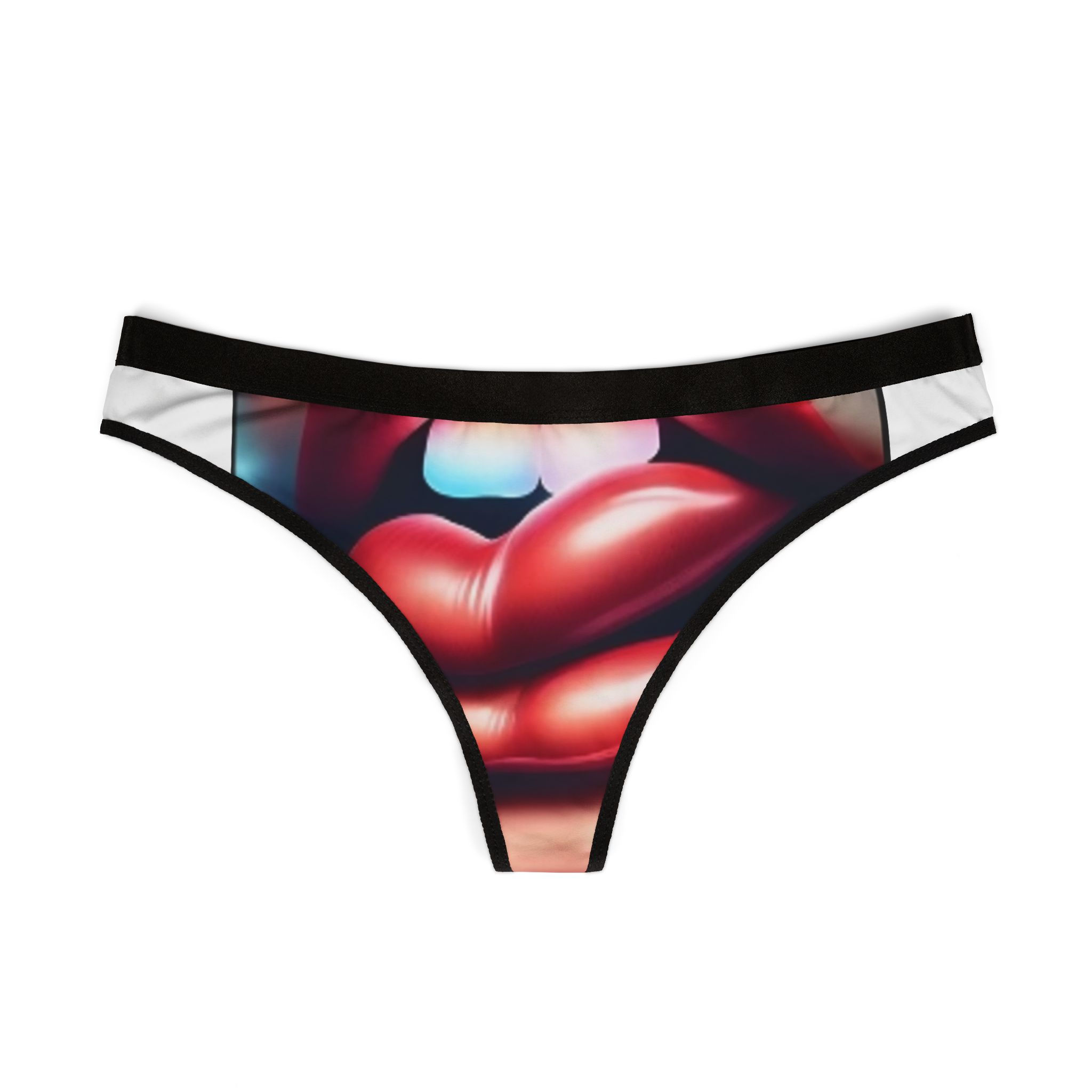 Bold Lip Print Women's Thongs - Fun & Flirty Lingerie