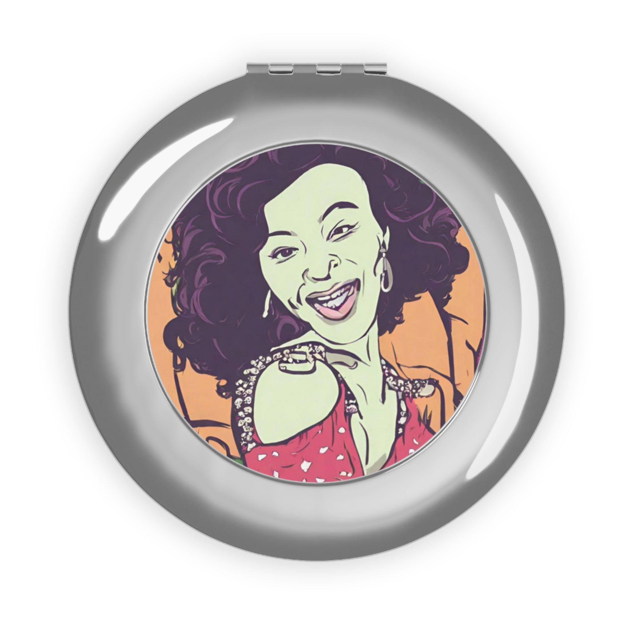 Detka Vinsenealy Chic Compact Travel Mirror with Retro Glam Design