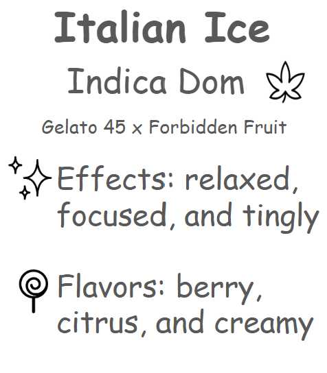 Italian Ice Description Card
