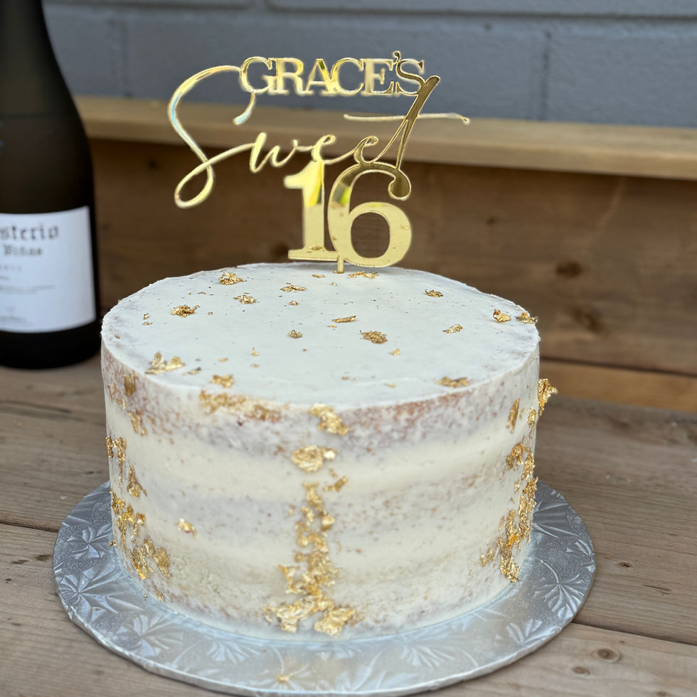 Custom Sweet 16 Cake Topper – Personalized Name in Mirrored Gold Acrylic