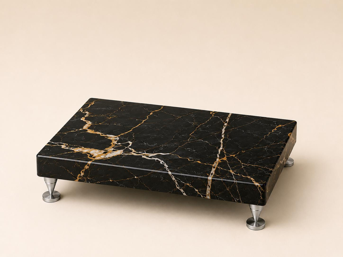 Nero Sahara Marble Amplifier Stand, Custom Size Black Turntable Platform, LP ...
