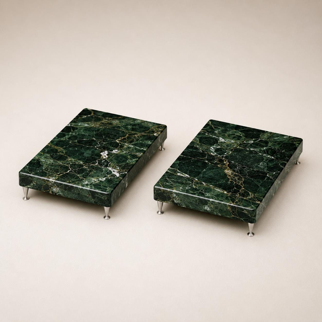 Custom Size Green Natural Marble Speaker Stand, Turntable Platform, With Spikes