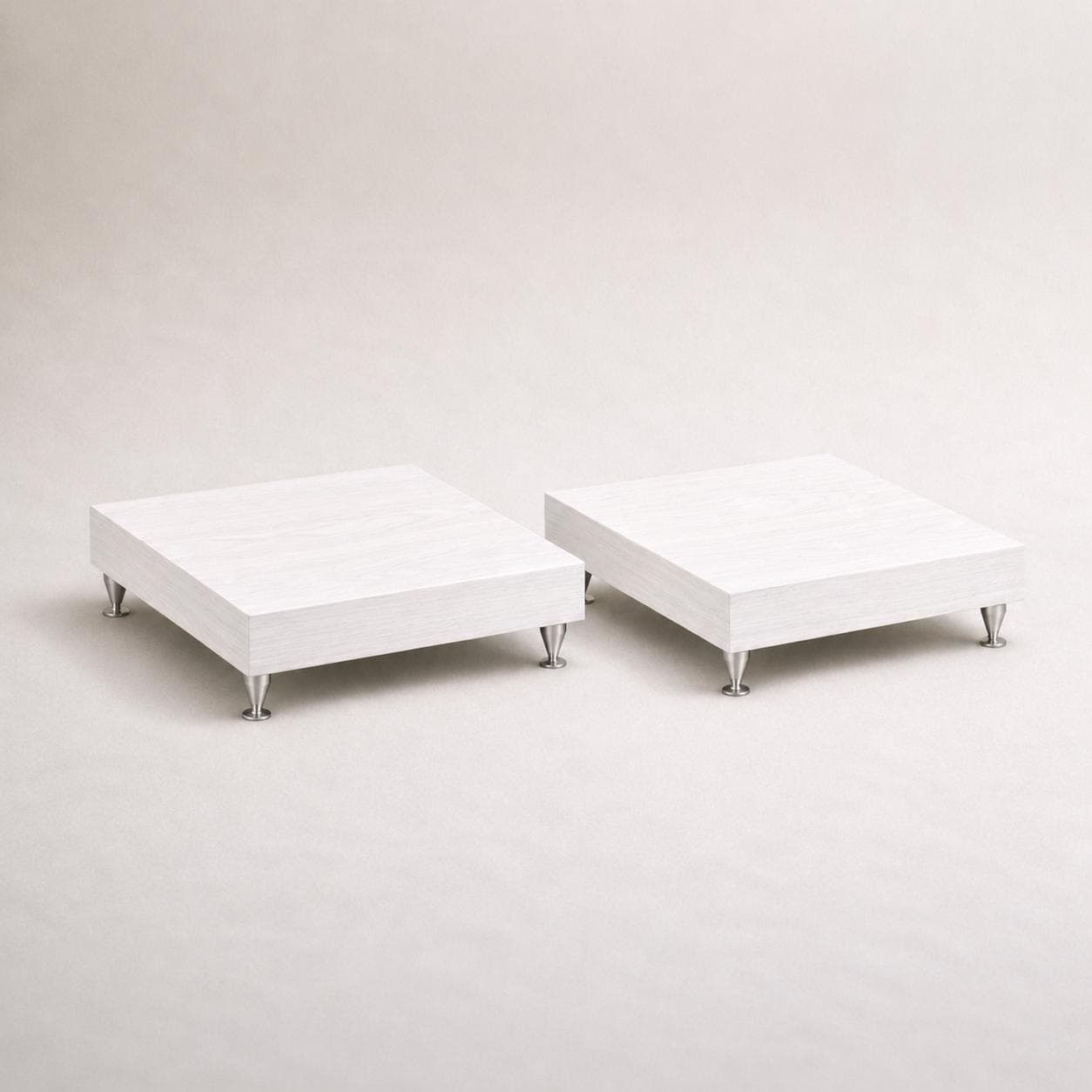White Solid Wood Speaker Isolation Platforms (Set of 2), Anti-Vibration HiFi ...