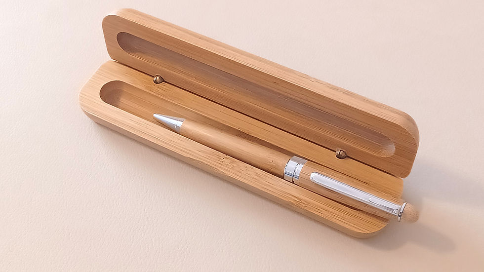 Thumbnail: Classic Bamboo Ballpoint Pen in a holder