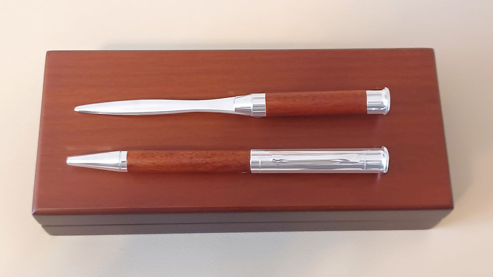 Thumbnail: Rosewood Set of Ballpoint Pen & Letter-opener