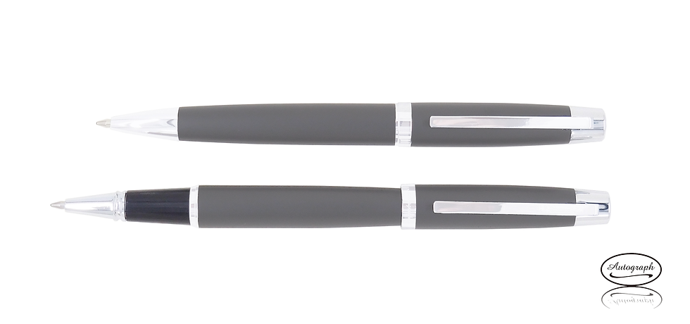 Thumbnail: Debonair Grey Set of Ballpoint and Rollerball Pens