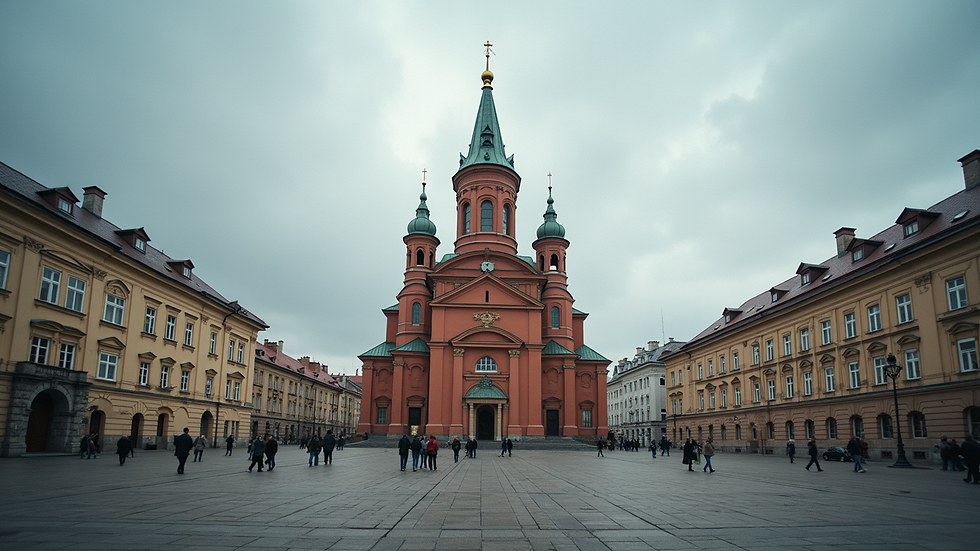 Eye-level view of the historic Königsberg Cathedral in Kaliningrad