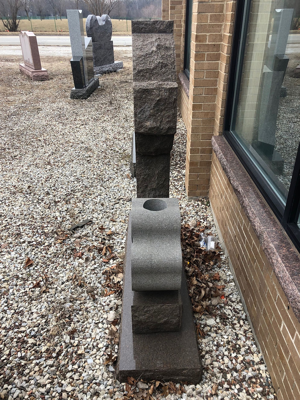 Thumbnail: Green Granite Upright Monument With Celtic Cross MN-293