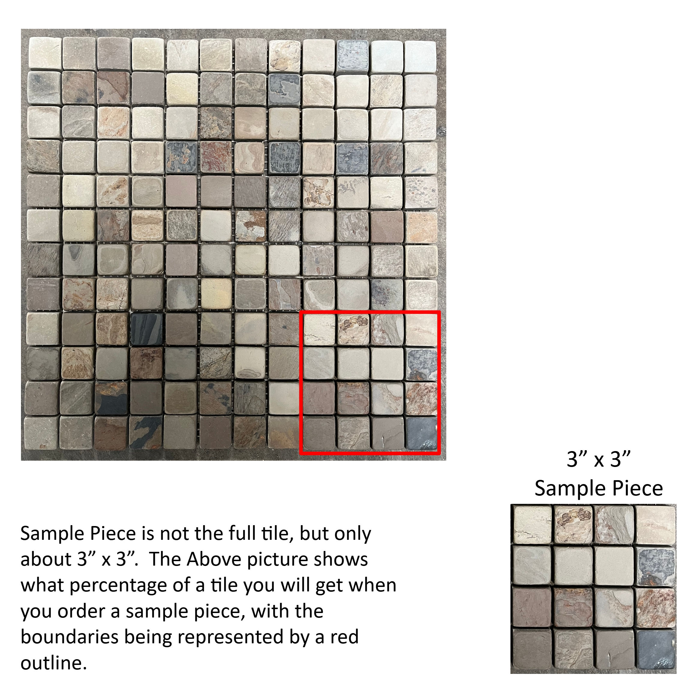 3" x 3" California Gold Stone Tile T-68 (Sample Piece)