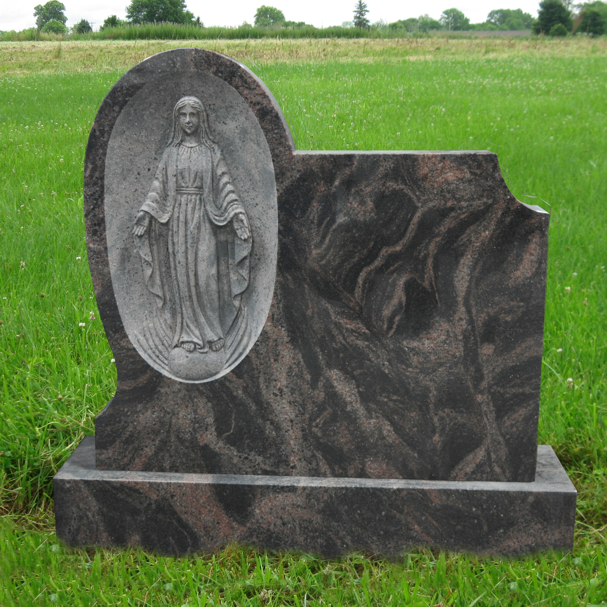 Aurora Granite Carved Woman with Open Arms Monument Headstone MN-25