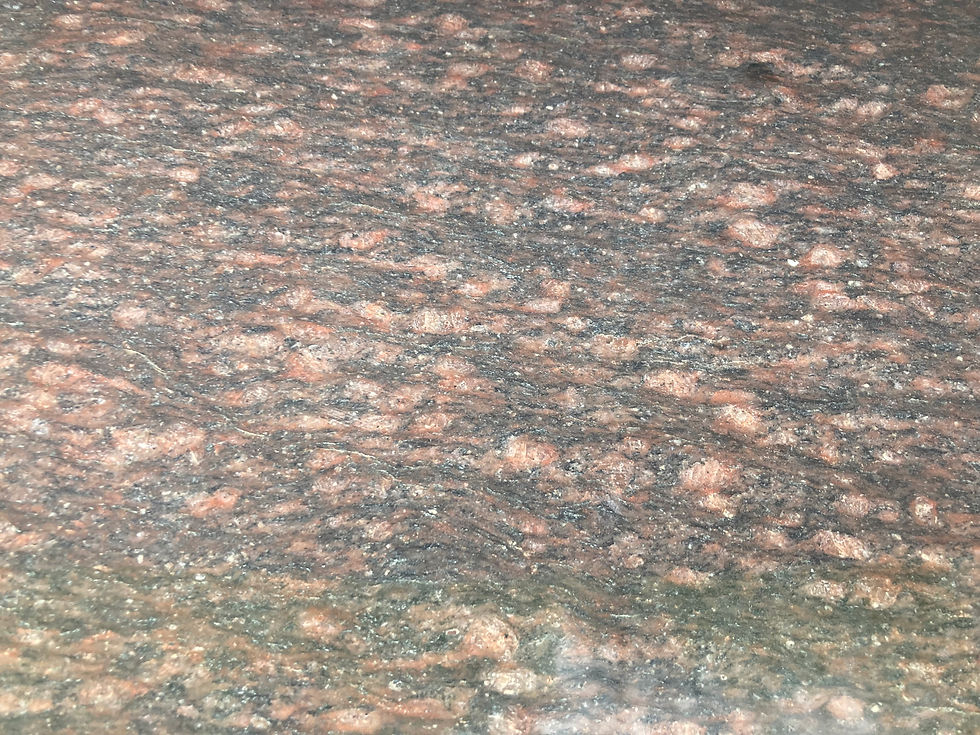 Thumbnail: Cat's Eye Brown Granite Serpentine Slant Headstone (Color Close Up) 42x15x10 SL-42