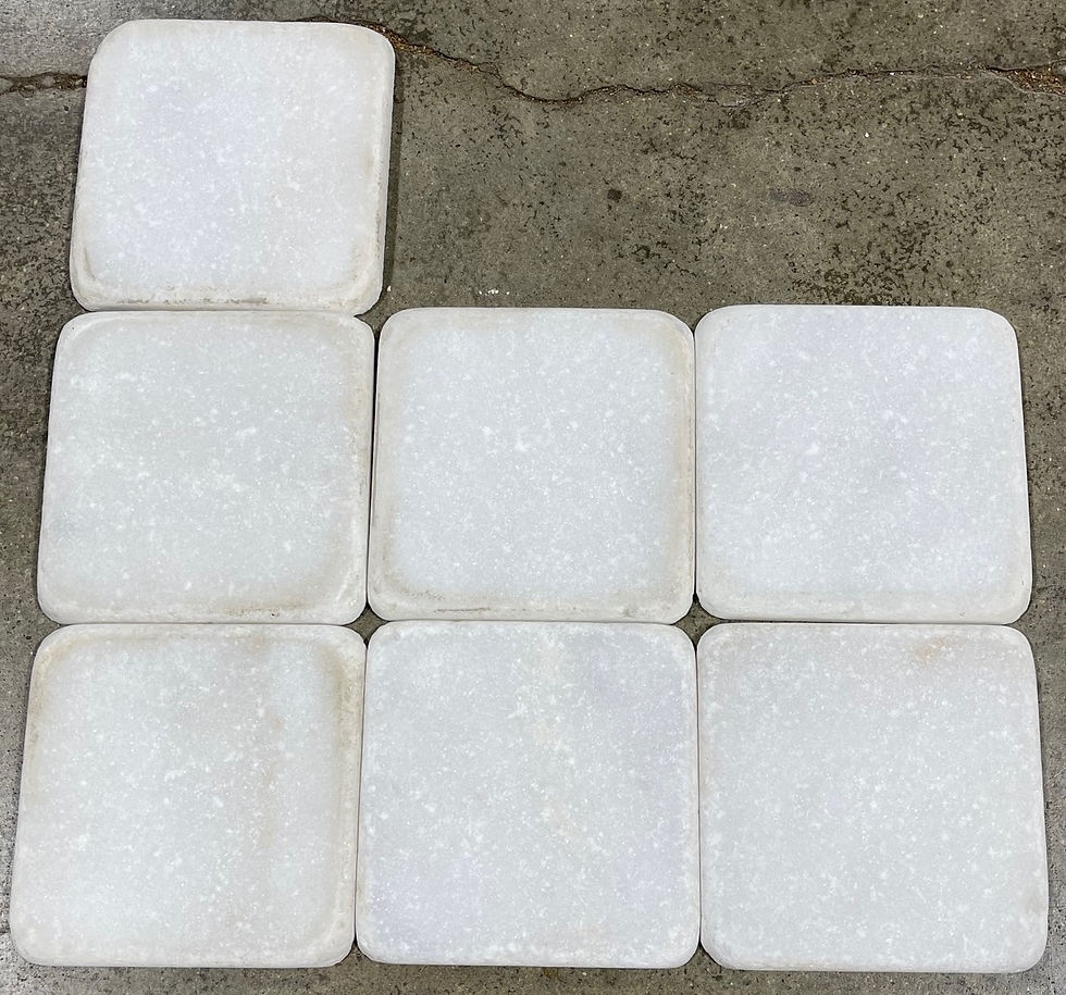 Thumbnail: 4x4 Snow Sparkle White Natural Stone Tile