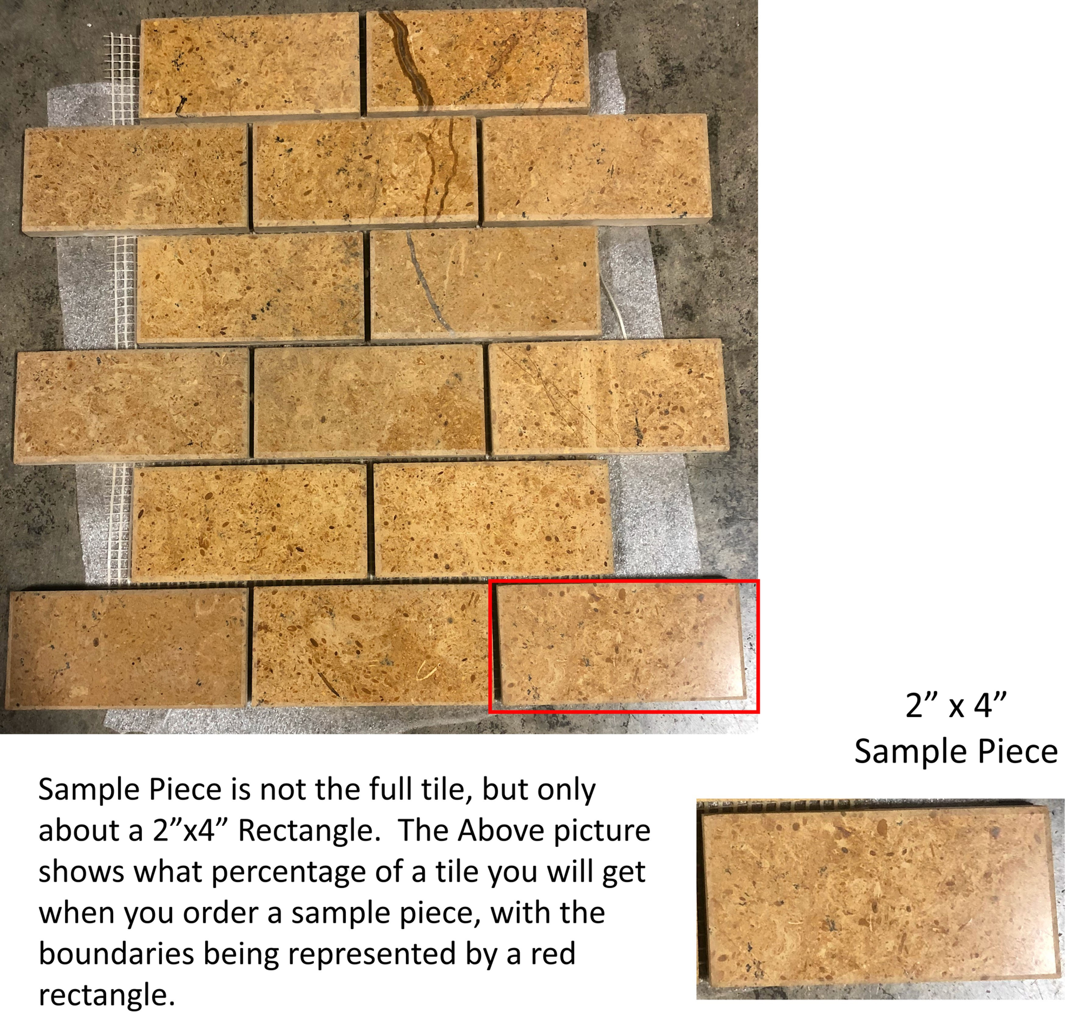 2" x 4" Amber Brown Subway Tile (Sample Piece) T-09