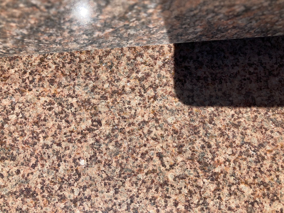 Thumbnail: Brown and Light Brown Granite Headstone Straight Top Rectangular Monument MN-57B