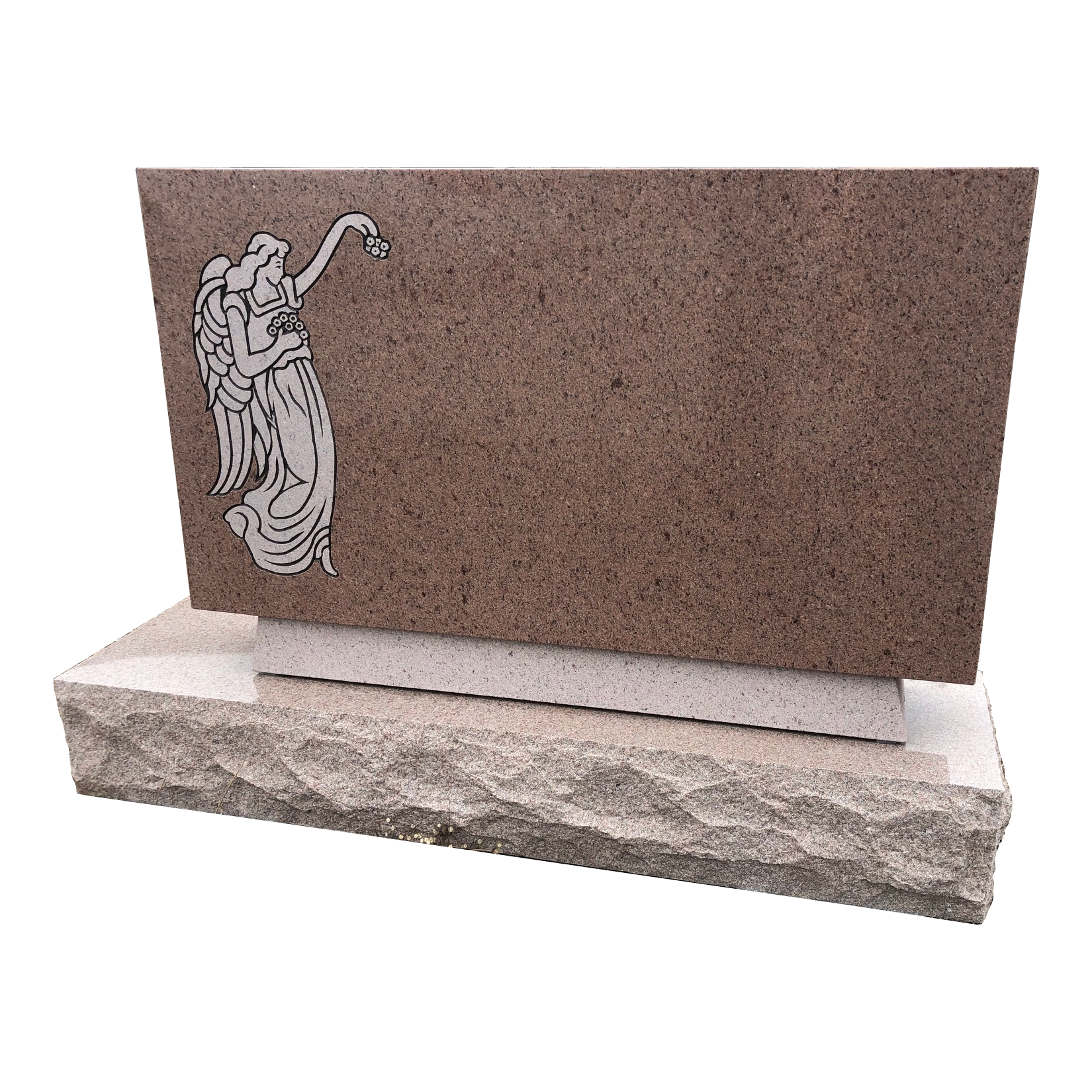 Pink Granite Rectangular Monument Headstone MN-280