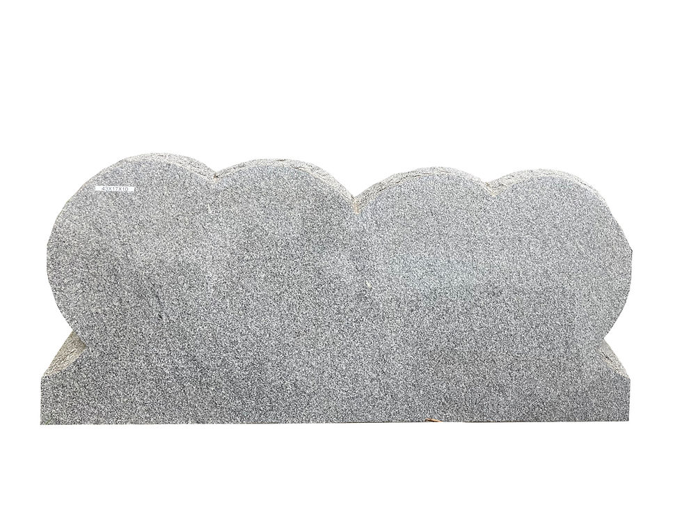Gray Granite Double Heart Slant Marker SL-12