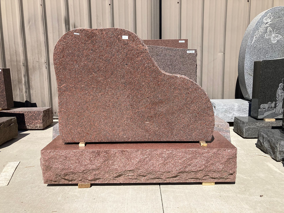 Thumbnail: Red Granite Headstone Monument MN-51B