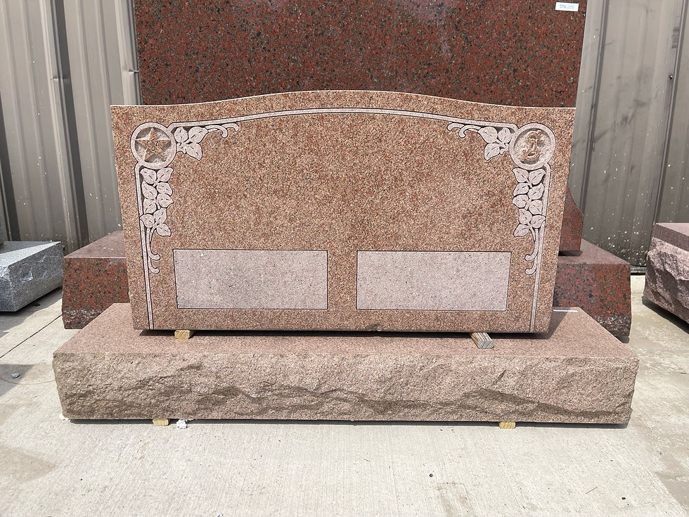 Thumbnail: Brown Granite Monument Headstone MN-14B