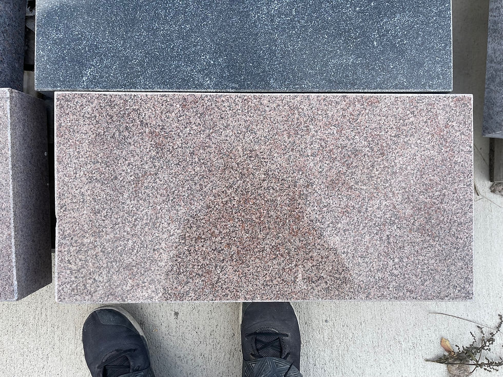 Thumbnail: Light Autumn Brown Granite Cemetery Single Grass Marker SGM-16