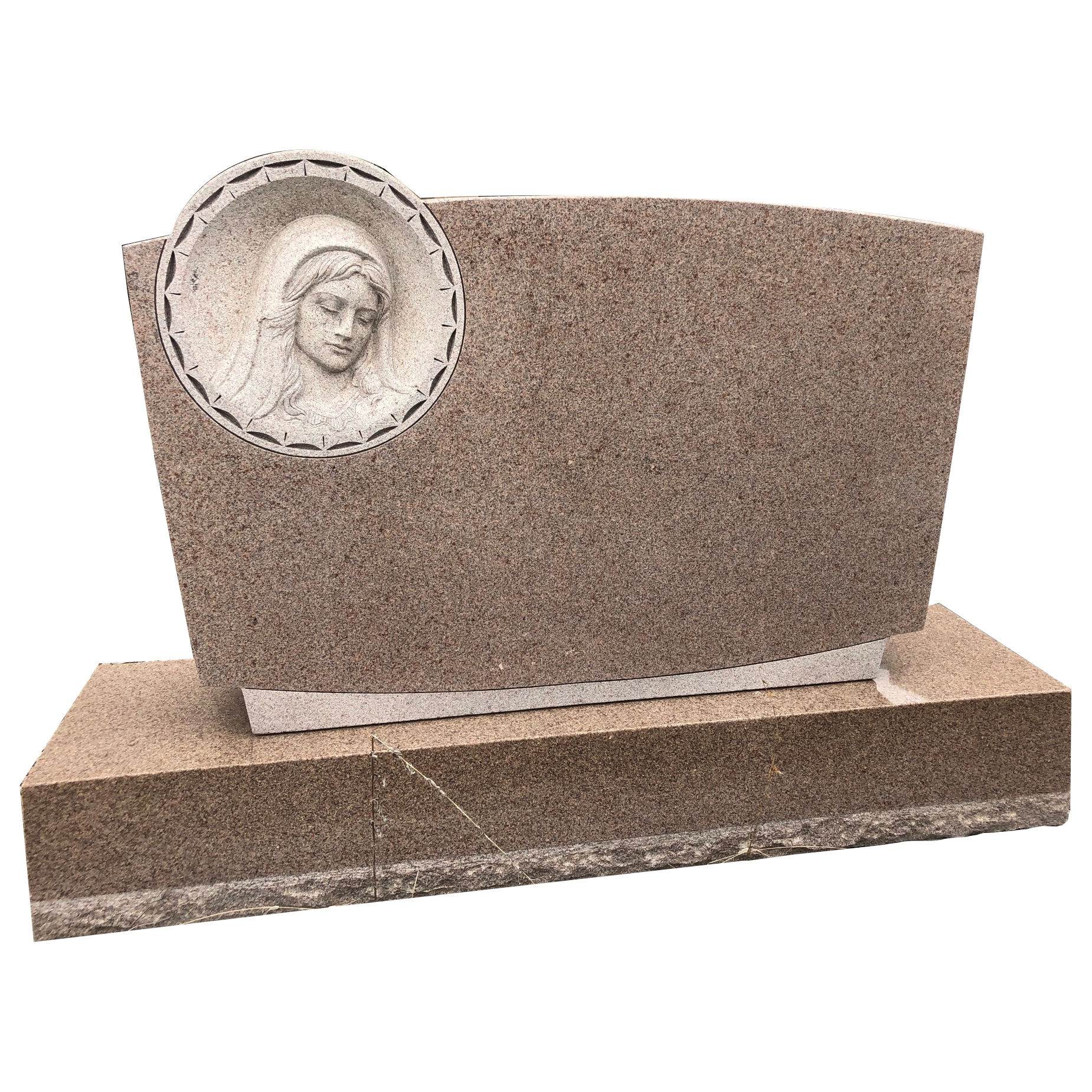 Spectrum Pink Granite Carved woman Monument Headstone MN-282