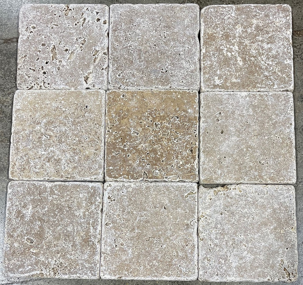 Thumbnail: Noche Travertine 4x4 Natural Stone Backsplash Tile