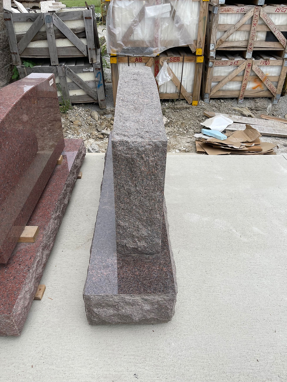 Thumbnail: Dakota Mahogany Granite Serpentine Upright Monument Headstone MN-39