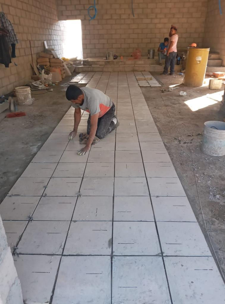 We started laying tile.