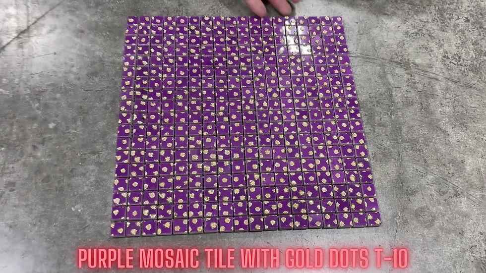 Thumbnail: Video Of Purple Tile Backsplash With Gold Dots Mosiac Tile T-10
