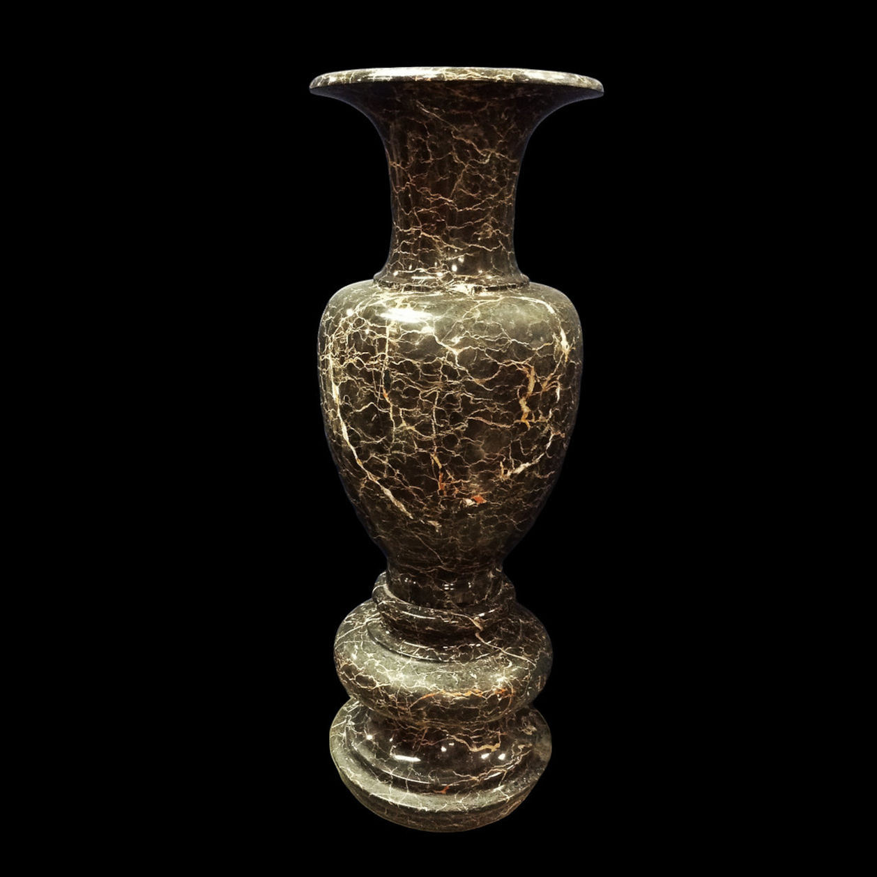 Large Decorative Marble Vase Picasso Black
