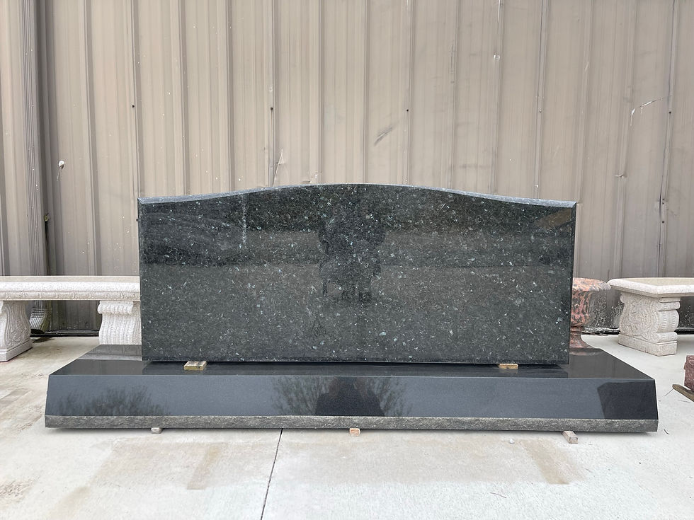 Thumbnail: Emerald Pearl Large Granite Monument with Absolute Black Base MN-00B