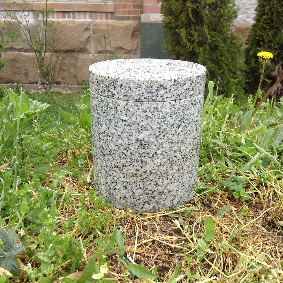 Thumbnail: 7x6 Granite Lunar Pearl Cyliner Urn-G