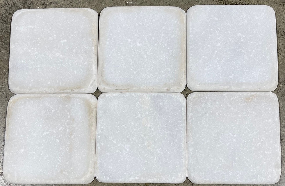 Thumbnail: 4x4 Snow Sparkle White Natural Stone Tile