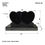 Thumbnail: Black Granite Polished Double Heart Monument Headstone with Base MN-299