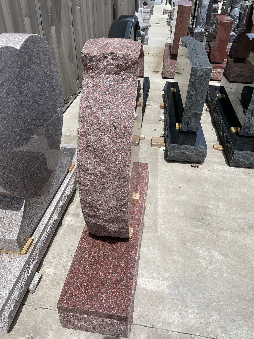 Thumbnail: India Red Granite Flame Monument Headstone MN-279