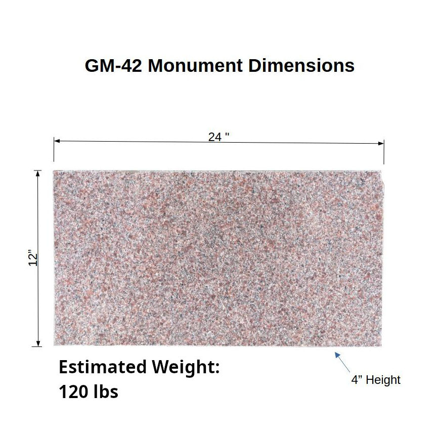 Thumbnail: Country Rose Light Granite Cemetery Single Grass Marker SGM-42